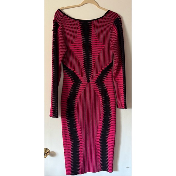 NWT Fashion Nova Pink and Black Women's Sweater Midi Dress - Picture 3 of 3